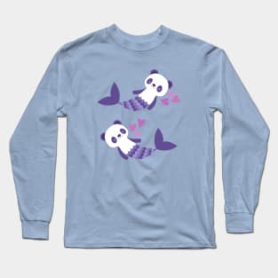 Cute purple merpandas Long Sleeve T-Shirt